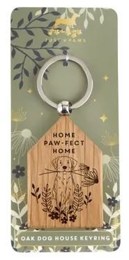‘Home Paw-Fect Home’ Dog House Shaped Keyring