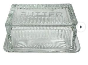 THE PANTRY GLASS BUTTER DISH CLEAR