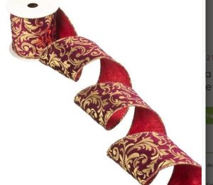 89mm Damask Deluxe Velvet Ribbon, 3m
