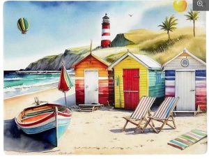 Placemats x 6 Beach Huts