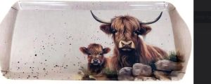 Long Drinks Tray Highland Cow
