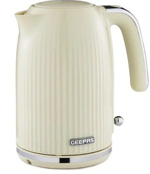 GEEPAS1.7L Fluted Cream Cordless Electric Kettle GK38068UK-CR